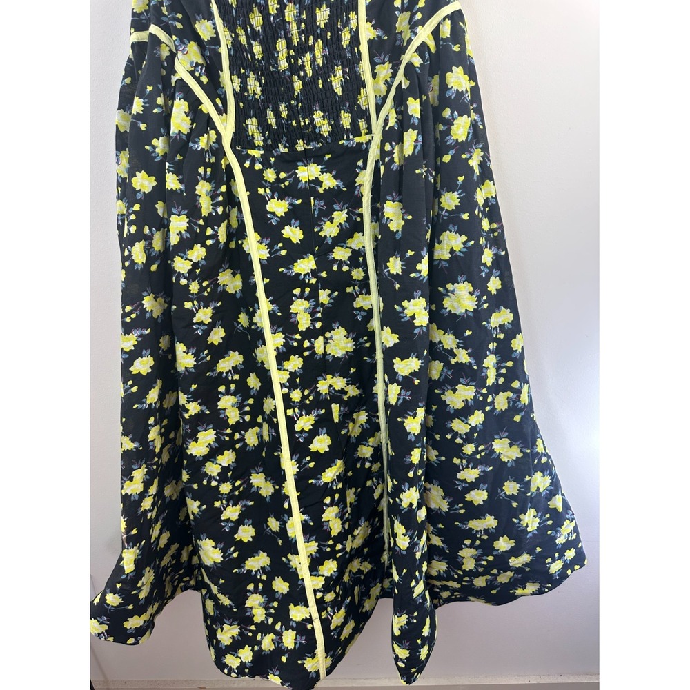 NEW Maeve Anthropologie Halter Fit & Flare Midi Dress Black Yellow Floral 3X - Picture 8 of 16